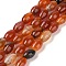 Natural Red Agate Beads Strands, Dyed & Heated, Faceted, Oval, FireBrick, 12x7.5~8mm, Hole: 1.2mm, about 32pcs/strand, 14.96''(38cm)
