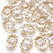 Brass Pendants, with Glass and Rhinestone, Faceted, Rectangle, Clear, 17x10.5x7mm, Hole: 1.2mm