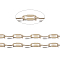 Brass Dapped Chains, Cable Chains, with Spool, Soldered, Cadmium Free & Nickel Free & Lead Free, Flat Oval, Real 18K Gold Plated, 4x2x0.5mm, about 32.8 Feet(10m)/roll