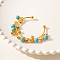 Golden Element Bell Synthetic Turquoise Cuff Bangle for Women's Daily Party, Inner Diameter: 2 inch(5cm)