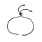 Brass Rhinestone Tennis Slider Bracelet Makings, with Box Chain, Gunmetal, 10 inch(25.4cm), Hole: 1.7mm