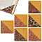 6Pcs 6 Styles Cork Bookmarks, PU Leather Embroidery Bookmark, Corner Page Marker, Square, Flower, 9.5x9.5x0.25cm, 1pc/style