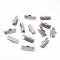 Non-Tarnish 304 Stainless Steel Ribbon Crimp Ends, Stainless Steel Color, 7x15x5.5mm, Hole: 1.5mm