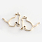 Rack Plating Alloy Kitten Open Back Bezel Pendants, Cat Shape, For DIY UV Resin, Epoxy Resin, Pressed Flower Jewelry, Hollow, Cadmium Free & Nickel Free & Lead Free, Golden, 35x40.5x3.5mm, Hole: 3mm