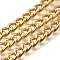Aluminium Curb Chains, with Spool, Unwelded, Golden, 9.5x7x3.5mm, about 65.62 Feet(20m)/Roll