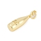Brass Pendants, Bottle Charms, Long-Lasting Plated, Rack Plating, Lead Free & Cadmium Free, with Jump Ring, Real 18K Gold Plated, 21.5x6x5mm, Hole: 3.5mm