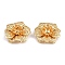 Brass Bead Caps, Flower, Nickel Free, Real 18K Gold Plated, 14x5mm, Hole: 1mm