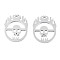 Tarnish Resistant 304 Stainless Steel Pendants, Laser Cut, for Halloween, Skull, Stainless Steel Color, 35x29x1.5mm, Hole: 2mm
