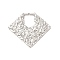 Non-Tarnish 304 Stainless Steel Pendants, Hammered Diamond Charms, Stainless Steel Color, 35x40x2.5mm, Hole: 0.9mm