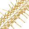3-Row Brass Textured Oval Link Chains, with Bar Charms & Spool, Long-Lasting Plated, Soldered, Lead Free & Cadmium Free, Real 18K Gold Plated, 30mm