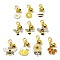 Alloy Enamel Pendant Decorations, with 304 Stainless Steel Clasps, Mixed Shape, Mixed Color, 30~45mm, 10pcs/set