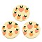 Handmade Polymer Clay Pendants, Polygon with Peach, Champagne Yellow & Orange, 49~50x49~50x5~6mm, Hole: 1.2~1.7mm