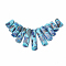 Synthetic Gemstone Beads Strands, Regalite and Turquoise, Graduated Fan Pendants, Focal Beads, Dyed, Deep Sky Blue, 15~39.5x9~10x5~5mm, Hole: 1.2mm, 11pcs/set, 3.93 inch/strand