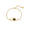 Cubic Zirconia Snake Link Bracelets with Stainless Steel Chains, Golden, no size