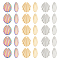 30Pcs 3 Colors 304 Stainless Steel Pendant, Shell Effect Textured Charms, Oval, Mixed Color, 21.5x18x1mm, Hole: 1.6mm, 10pcs/color