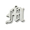 Non-Tarnish 201 Stainless Steel Pendants, Stainless Steel Color, Old Initial Letters Charms, Letter M, 18.5x20x1.6mm, Hole: 1.8mm