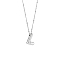 1pc Brass Chain with Alloy Letter Pendants Necklaces, Lead Free & Nickel Free & Cadmium Free, Platinum, Letter L, 17.99~18.23 inch(45.7~46.3cm), pendants: 20~22.5x13~23mm