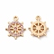 Rack Plating Eco-friendly Alloy Rhinestone Pendants, Helm Charm, Golden, Light Rose, 17.5x14.5x2.5mm, Hole: 1.6mm