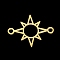 201 Stainless Steel Links/Connectors, Laser Cut, Sun, Golden, 16x21x1mm, Hole: 1.8mm