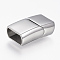 Tarnish Resistant 304 Stainless Steel Magnetic Clasps with Glue-in Ends, Rectangle, Stainless Steel Color, 23.5x13.5x8mm, Hole: 6x12mm