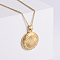 Vintage-inspired Stainless Steel Flower Pendant Men's Necklaces, Golden
