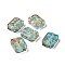 Transparent Spray Painted Glass Beads, Rectangle, Cyan, 18x13x5.5mm, Hole: 1.4mm