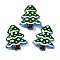 Christmas Theme Handmade Lampwork Beads, Christmas Trees, Dark Green, 25~26.5x18.5~22.5x6.5~7.5mm, Hole: 1.6~1.8mm