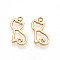 304 Stainless Steel Charms, Laser Cut, Cat Charm, Real 14K Gold Plated, 13.5x10.5x1mm, Hole: 1.4mm