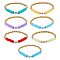 7Pcs 7 Color Polymer Clay Disc & Acrylic Heart & CCB Beaded Stretch Bracelets Set, Preppy Stackable Bracelets, Mixed Color, Inner Diameter: 2-1/8 inch(5.5cm), 1Pc/color