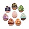 Opaque Resin and Walnut Wood Pendants, Teardrop Charms, with Glitter Powder & Gold Foil, Mixed Color, 17.5x13x3mm, Hole: 2mm