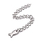 Tarnish Resistant 304 Stainless Steel Chain Extender, Curb Chain, with 202 Stainless Steel Charms, Fish, Stainless Steel Color, 60~65mm, Link: 3.7x3x0.5mm; Fish: 8x3.8x1mm