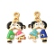 304 Stainless Steel Enamel Pendants, Ion Plating(IP), Couples, Colorful, 27x16x3mm, Hole: 1.8mm
