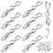 SUNNYCLUE 1 Box 12Pcs Cubic Zirconia Folder Over Clasps Brass Fold Over Clasp Extender Connector Necklace Rhinestone Clasps for Jewellery Making Bracelet Extension Crystal Converter Anklets Platinum