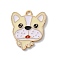 Alloy Enamel Pendants, Dog, Light Gold, Light Goldenrod Yellow, 25x21.5x1.2mm, Hole: 2mm