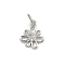 Brass Micro Pave Cubic Zirconia Pendants, with Jump Ring, Flower Charms, Rack Plating, Long-Lasting Plated, Lead Free & Cadmium Free, Platinum, Clear, 12x10x2mm, Hole: 3mm