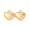 Brass Pendants, Heart Charms, Long-Lasting Plated, Nickel Free, Real 18K Gold Plated, 13.5x13x3.5mm, Hole: 2.1mm