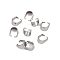 304 Stainless Steel Snap On Bails, Stainless Steel Color, 6.5x3.5mm