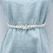 White Plastic Imitation Pearl Beaded Stretch Waist Chains, with Alloy Clasps, Platinum, Infinity, 650mm