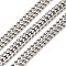 304 Stainless Steel Curb Chains, Unwelded, with Spool, Stainless Steel Color, 5x4x1.5mm