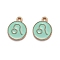 Alloy Enamel Pendants, Flat Round with Constellation/Zodiac Sign, Leo, 22x18x2mm, Hole: 1.5mm