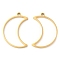 304 Stainless Steel Open Back Bezel Moon Pendants, For DIY UV Resin, Epoxy Resin, Pressed Flower Jewelry, Real 18K Gold Plated, 35x23.5x3mm, Hole: 2.2mm, Inner Diameter: 29.5x12.5mm