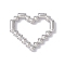 Non-Tarnish 304 Stainless Steel Linking Rings, Hollow Pixel Heart, Stainless Steel Color, 19x20.5x2.5mm, Inner Diameter: 14.5x15.5mm