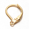 Ion Plating(IP) 304 Stainless Steel Leverback Earring Findings, with Loop, Golden, 16x12x0.8mm, Hole: 1mm, Pin: 0.7x0.6mm