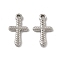 Non-Tarnish 201 Stainless Steel Pendants, Cross Charm, Stainless Steel Color, 20x11x2mm, Hole: 2mm