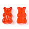 Resin Cabochons, Bear, Red, 17.5x10.5x7.5mm