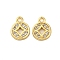 Brass Micro Pave Cubic Zirconia Pendants, Cadmium Free & Nickel Free & Lead Free, Chinese Ancient Coins Shape Charms, Real 18K Gold Plated, 8.5x6.5x1.2mm, Hole: 1mm