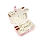 Rectangle PU Leather with Lint Jewelry Storage Box with Snap Button, Travel Portable Jewelry Case with Mirror Inside, for Necklaces, Rings, Earrings and Pendants, Pink, 16x11.5x5.5cm
