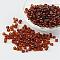 6/0 Glass Seed Beads, Transparent, Round, Brown, 4mm, hole: 1.5mm, about 496pcs/50g