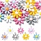 20Pcs Opaque Resin Pendants, with Platinum Tone Iron Loops, Sunflower Charms, Random Color, 28x25x7.5mm, Hole: 2mm