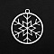 Non-Tarnish Christmas 201 Stainless Steel Pendants, Laser Cut, Ring with Snowflake, Stainless Steel Color, 22x20x1mm, Hole: 1.6mm